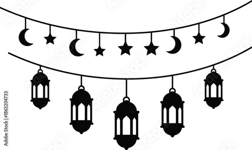 Elegant Lanterns with Stars and Moons for Festive Decor