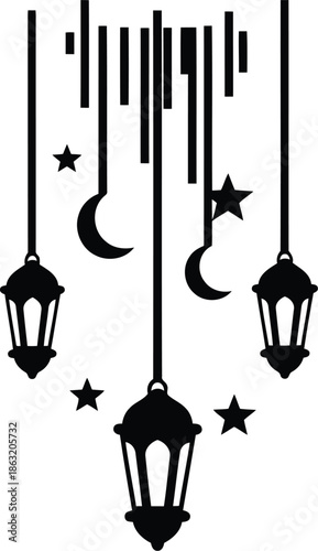 Elegant Lanterns with Moon and Star Design for Night Decor