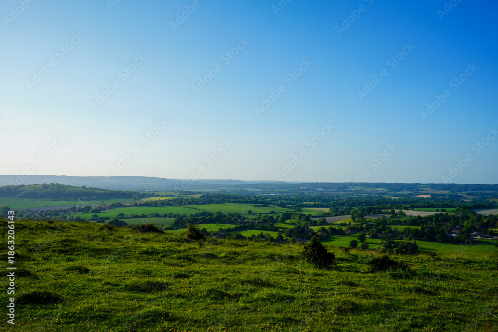 Fototapeta premium Vast open countryside view in the South of England 