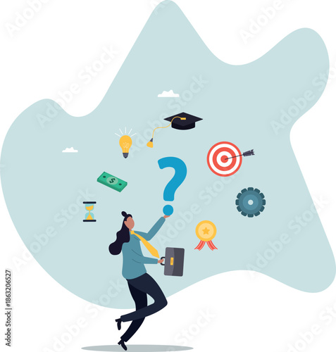 Career planning for employee, personal development or motivation to achieve target or work success, improvement or career growth .about a man and his life.