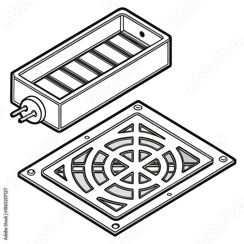 Electrical Enclosure Ventilation Grille Accessory Icon