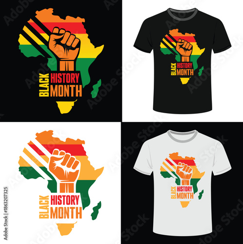 Black History Month Inspirational Typography T Shirt Design