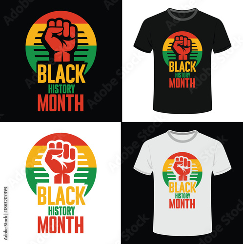 Black History Month Minimal Typography T Shirt Design