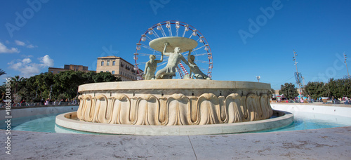 Obraz na płótnie The Triton Fountain in Valletta Malta