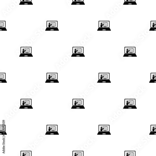 Online training seamless pattern isolated on white background