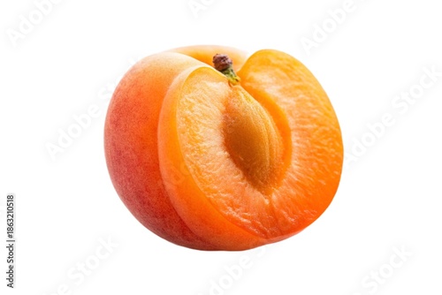 Freshly cut apricot on white background isolated on white background