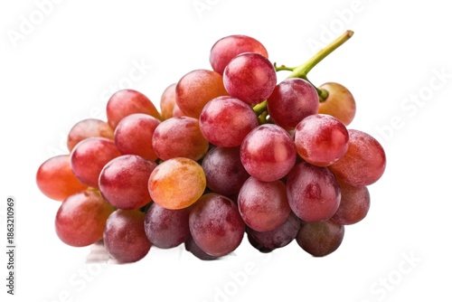 Cluster of red grapes isolated on white background