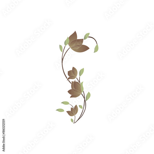 Creeper , Liana or vine winding branch vector. Jungle tropical climbing plant, Free Victor-3