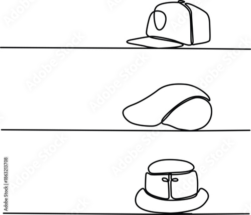 Three different types of hats Vector