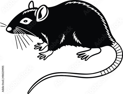 rat cartoon silhouette vector illustration
