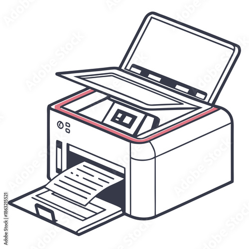 Modern Printer Store Business Icon Vector