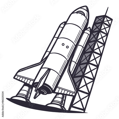 Rocket Fuel Tank Industrial Space Icon Vector