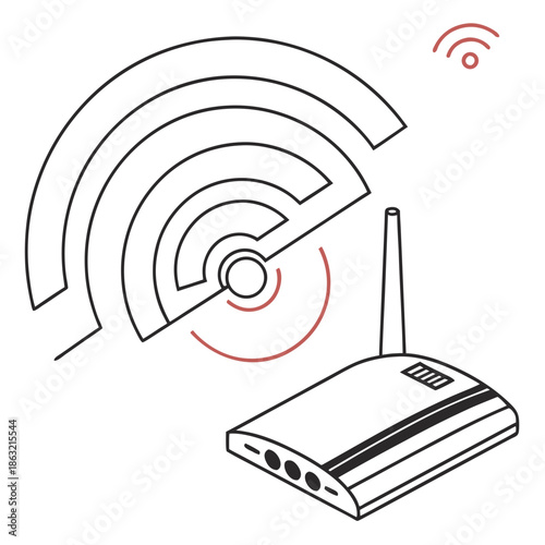 Abstract WiFi Router Signal Flow Symbol Icon