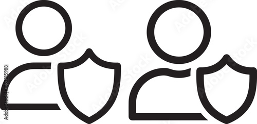 User security and protection outline icons