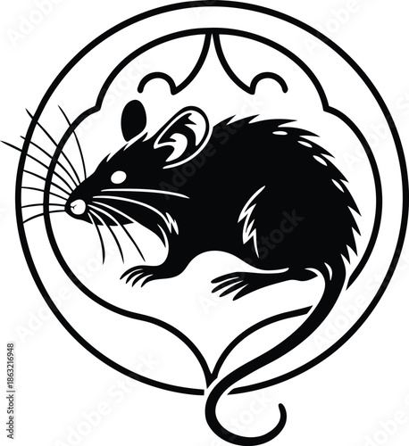 rat standing silhouette vector illustration
