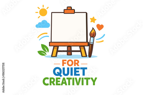 Art easel with paintbrush for creative inspiration