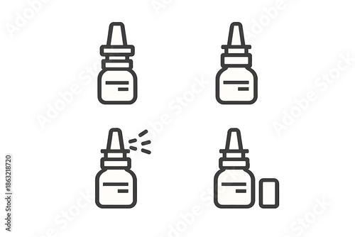 Nasal spray bottle icons