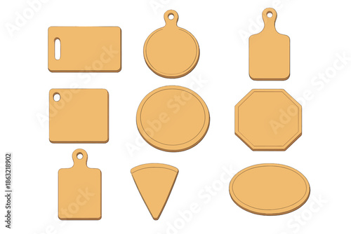 Collection of wooden cutting boards in various shapes and sizes
