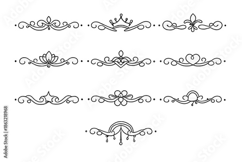 Set of decorative ornamental dividers
