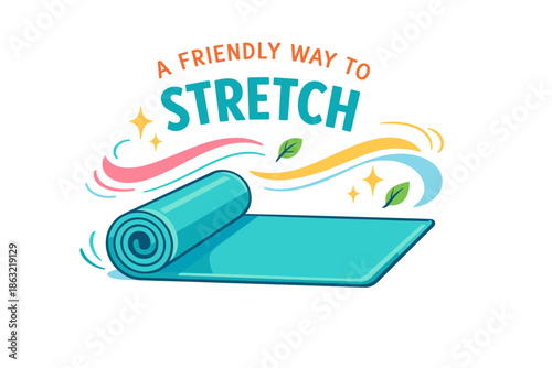 Colorful yoga mat promoting friendly exercise and relaxation