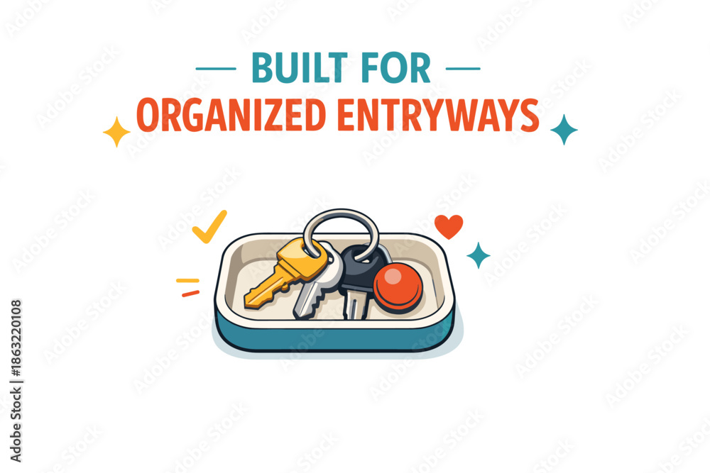 Fototapeta premium Tray with keys and accessories for organized entryways