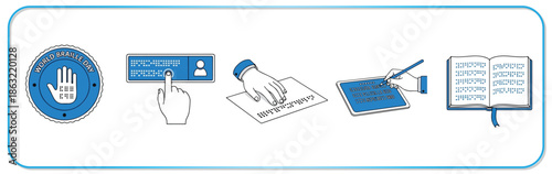 World Braille Day awareness symbols and reading tools for visually impaired