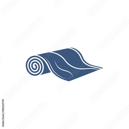 blue yoga mat rolled up