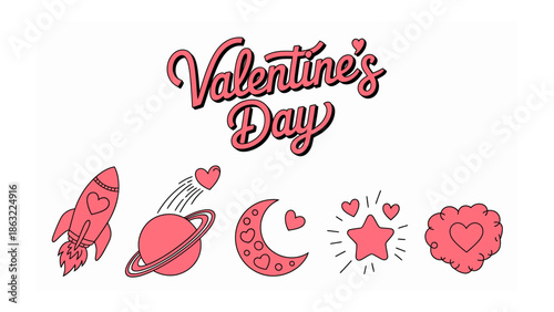 Valentine's Day Icon Set: A captivating arrangement of romantic icons celebrating the spirit of love, perfect for adding a touch of romance to any project. 