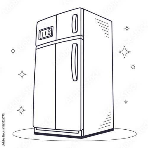 Clean Modern Home Appliance Vector Icon on White Background