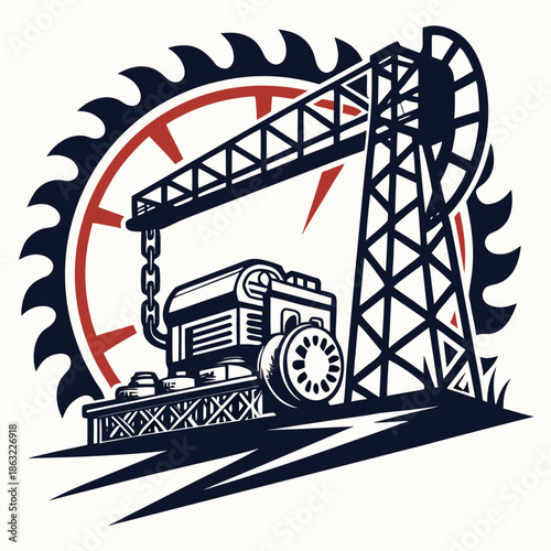 Diesel Power Generator Industrial Abstract Vector Icon
