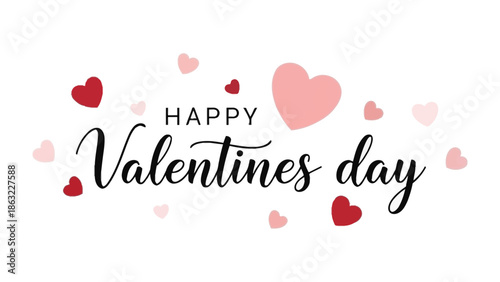 Happy Valentines Day: A romantic illustration expressing love and affection, featuring various hearts symbolizing affection and happiness in celebration of love.