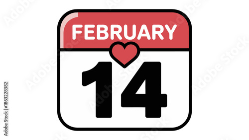 Valentine's Day Calendar: A charming calendar illustration highlighting the significance of February 14th, the heart of the day dedicated to love and affection. 