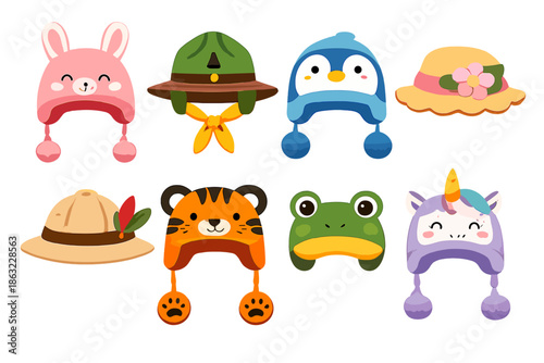 Collection of Cute Cartoon Animal Hats