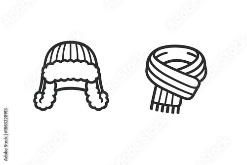 Winter Hat and Scarf Icon
