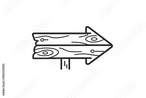 Wooden directional signpost pointing right