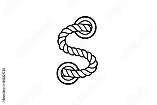 Stylized letter S made of rope on a gradient background