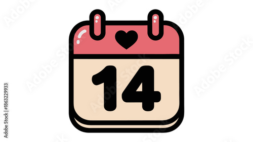 Valentine's Day Calendar: A charming illustration captures the essence of Valentine's Day with a calendar. A heart symbol elegantly adorns the top.