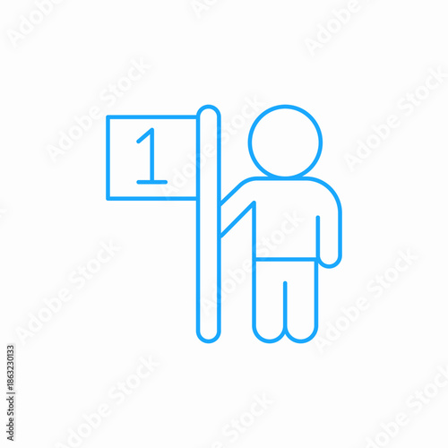 person flag goal icon sign vector