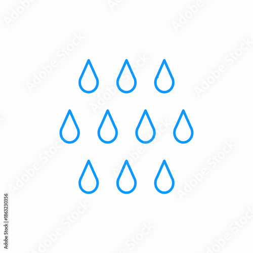 rainy drops wet icon sign vector