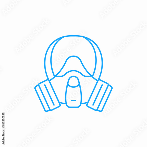 respirator protective gear icon sign vector