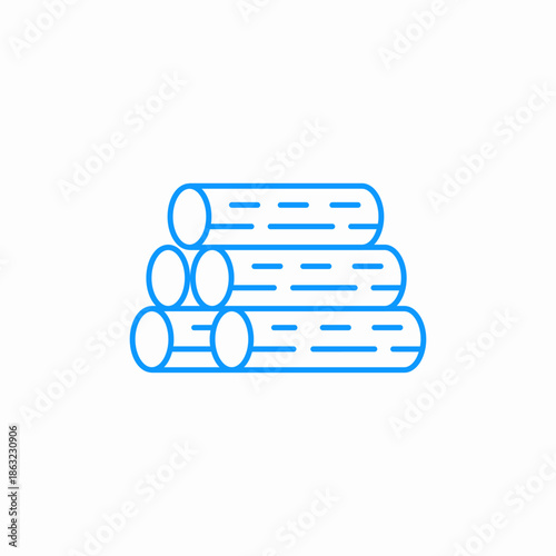 stacked wooden logs icon sign vector