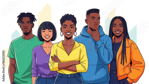 Diverse group of young adults.