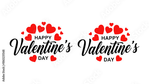 Valentine's Day Greeting: Express love with this elegant graphic, featuring Happy Valentine's Day in a charming design, perfect for sending warm wishes.