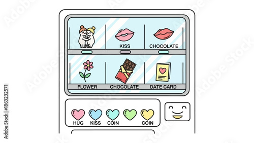 Love Vending Machine: A playful vending machine is filled with tokens of affection: sweet kisses, decadent chocolates, lovely flowers, and heartwarming date cards.
