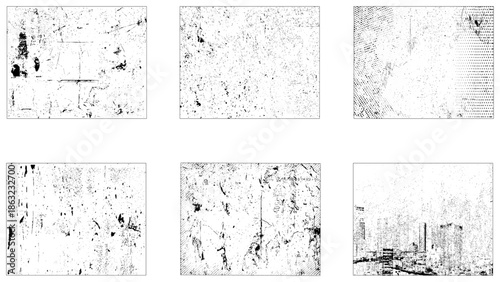 Dirty borders collection on white background. Design elements for banner, Grunge set. Detailed textures. Paint stains. Grunge texture. Old wood.