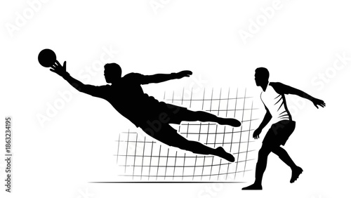Black vector silhouettes of basketball players and athletes in action during a sports competition featuring jump shots and fitness exercises for people