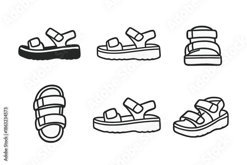 Set of cartoon sandals