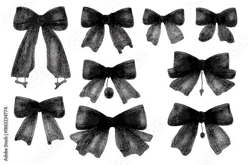 Ornate Bows on Dark Background