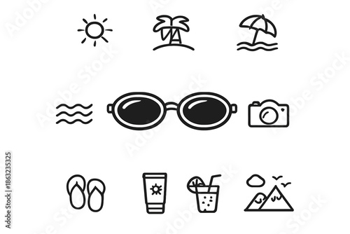 Summer Vacation Icons Set