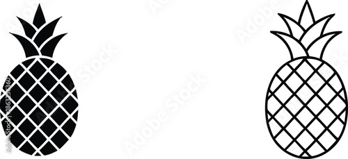 A graphic designer creating a pineapple logo with a black and white color scheme